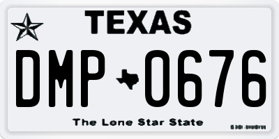 TX license plate DMP0676