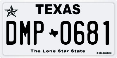 TX license plate DMP0681