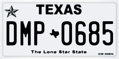 TX license plate DMP0685