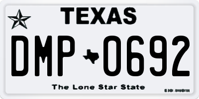 TX license plate DMP0692