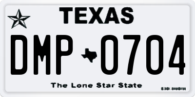 TX license plate DMP0704
