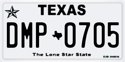 TX license plate DMP0705