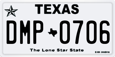 TX license plate DMP0706