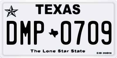 TX license plate DMP0709