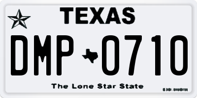 TX license plate DMP0710