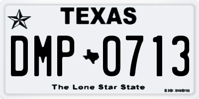 TX license plate DMP0713