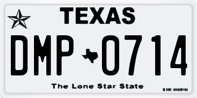 TX license plate DMP0714