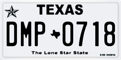 TX license plate DMP0718