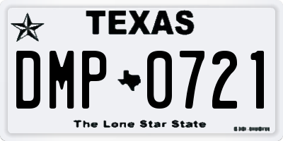 TX license plate DMP0721