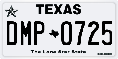TX license plate DMP0725