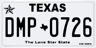 TX license plate DMP0726