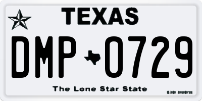 TX license plate DMP0729