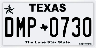 TX license plate DMP0730