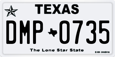 TX license plate DMP0735