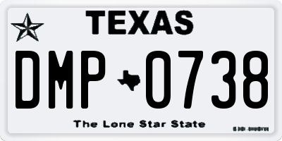 TX license plate DMP0738
