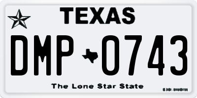 TX license plate DMP0743