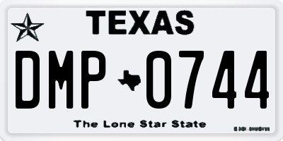 TX license plate DMP0744