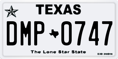 TX license plate DMP0747