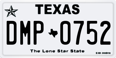 TX license plate DMP0752