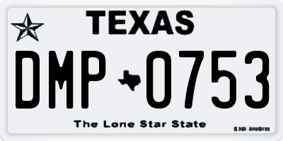 TX license plate DMP0753