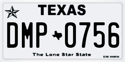 TX license plate DMP0756