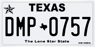TX license plate DMP0757
