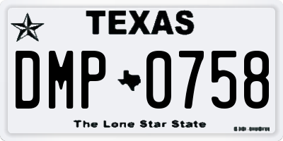 TX license plate DMP0758