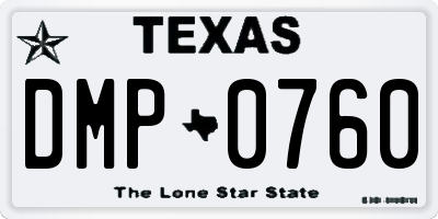 TX license plate DMP0760