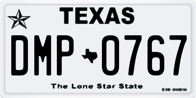 TX license plate DMP0767