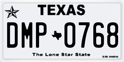 TX license plate DMP0768