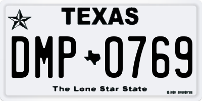 TX license plate DMP0769