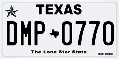 TX license plate DMP0770