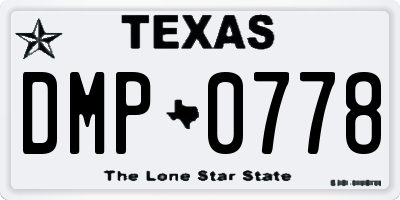 TX license plate DMP0778