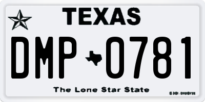 TX license plate DMP0781