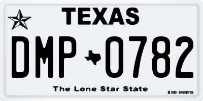 TX license plate DMP0782