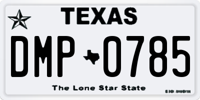 TX license plate DMP0785