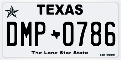 TX license plate DMP0786
