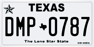 TX license plate DMP0787