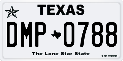 TX license plate DMP0788