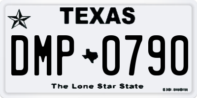 TX license plate DMP0790