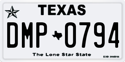 TX license plate DMP0794