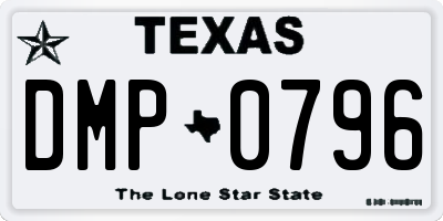 TX license plate DMP0796