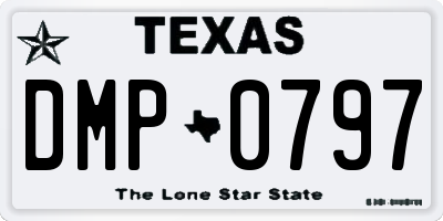 TX license plate DMP0797