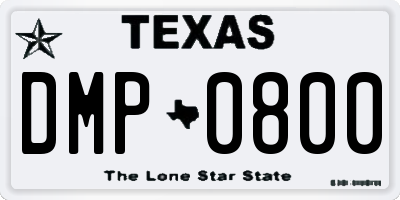 TX license plate DMP0800