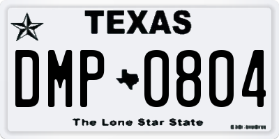 TX license plate DMP0804