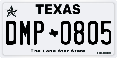 TX license plate DMP0805