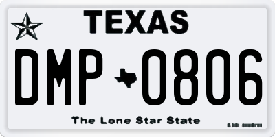 TX license plate DMP0806
