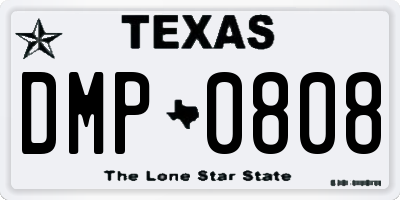 TX license plate DMP0808