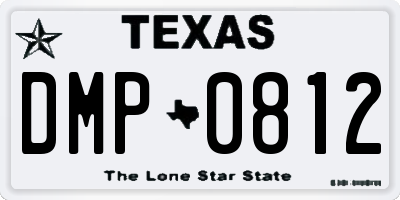 TX license plate DMP0812