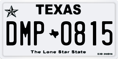 TX license plate DMP0815